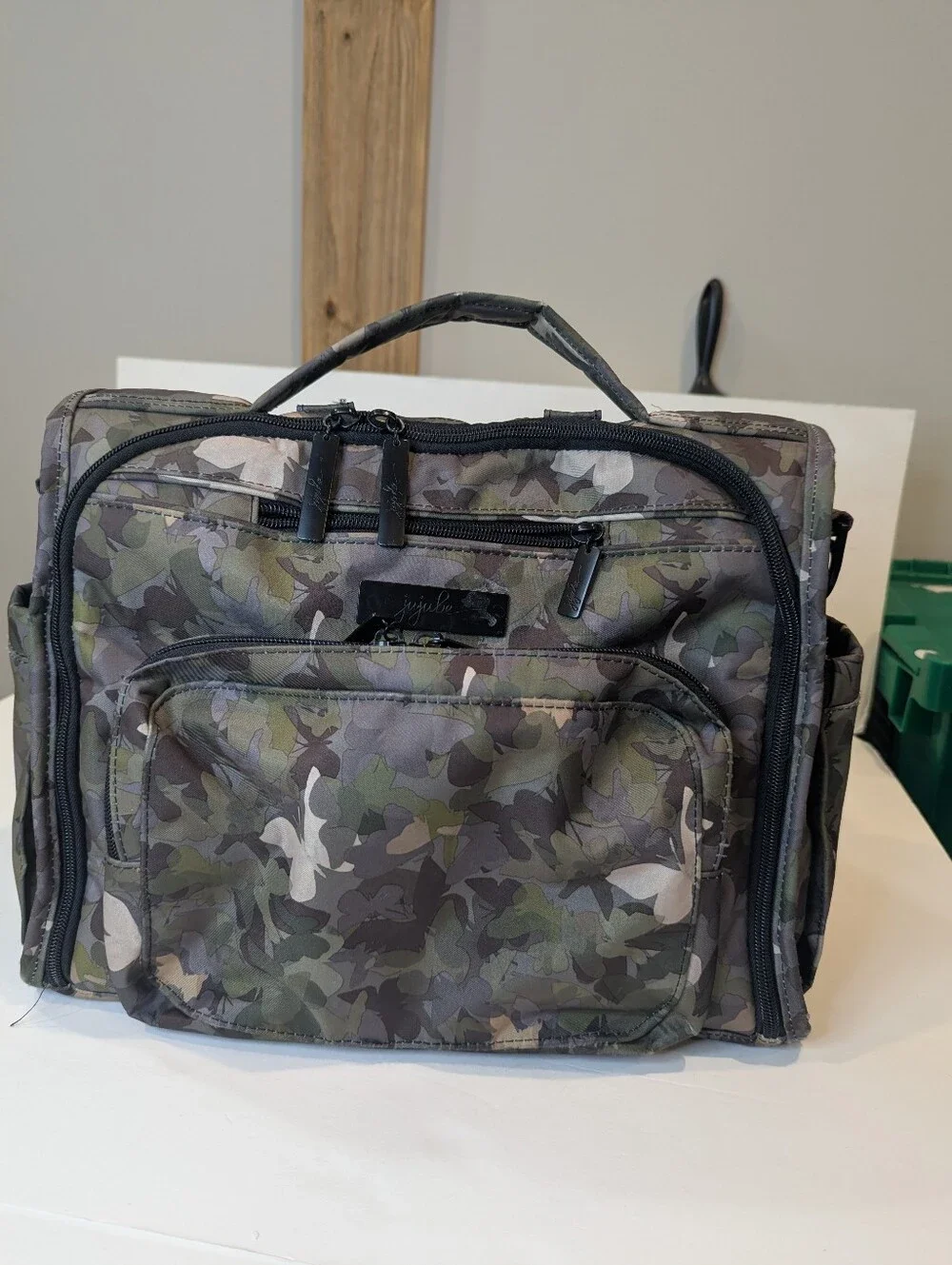 Jujube BFF Butterfly Forest Camo Print Diaper Baby Bag Convertible Backpack